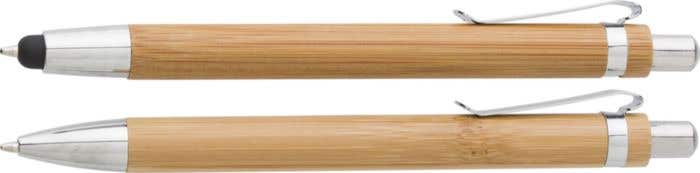 Parure d'écriture Bamboo-touch | Bambou | 2 pièces | Stylo à bille et porte-mine