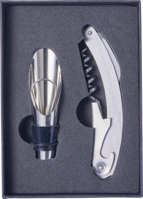 Set à vin Douro | Inox | 2 pièces | Couteau de sommelier et bouchon