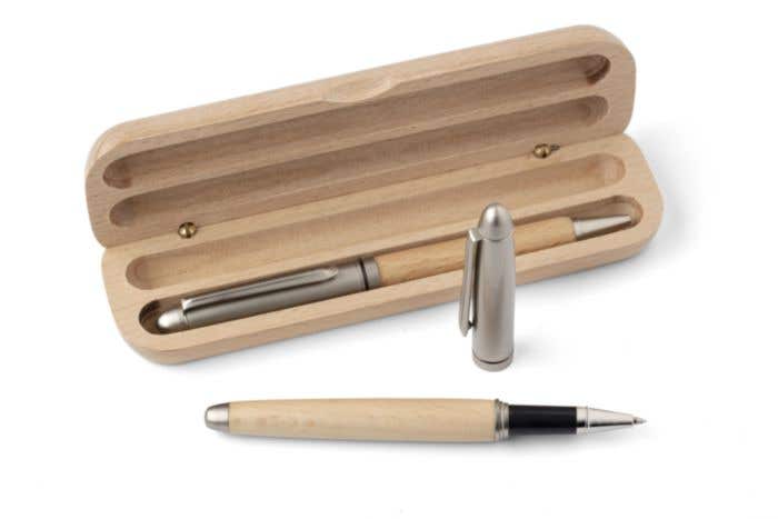 Parure d'écriture Lignum | Bois | 2 pièces | Stylo à bille et roller