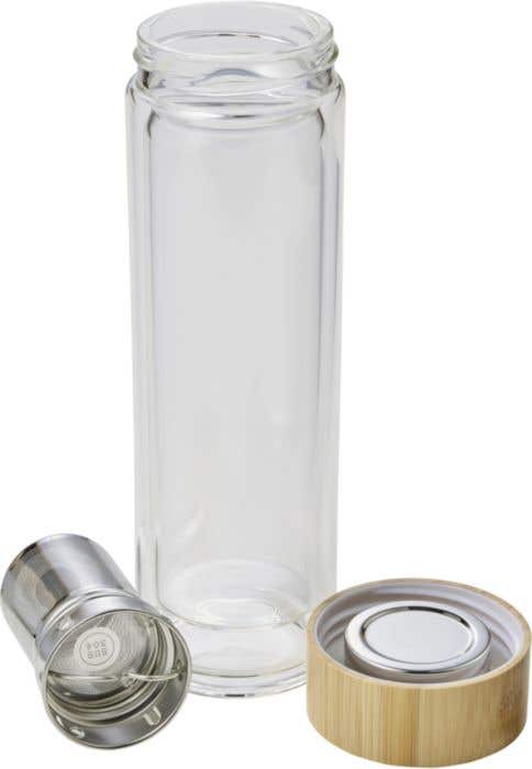 Gourde Teabam | 420 ml | Verre | Double paroi | Avec infuseur