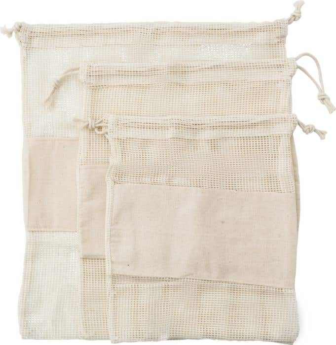 Set de sacs à fruits et légumes Eco Trio | Coton | 3 pièces | Fermeture à cordon