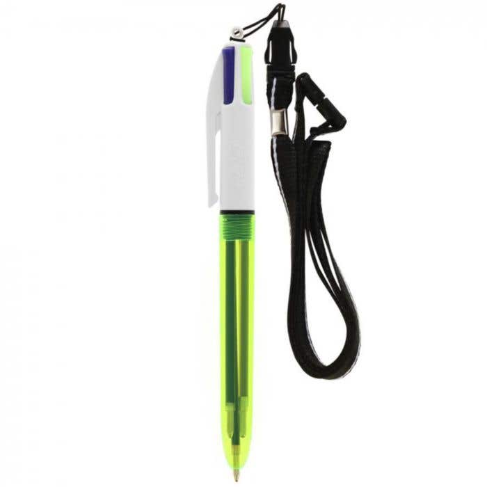 Stylo BIC 4-Colour Fluo + Lanyard
