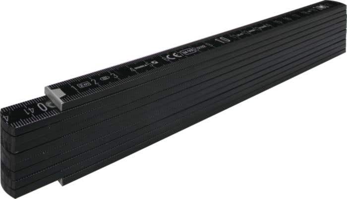 Mètre pliant Stabila Black Pro série 700 | Bois | 2 m | Échelle d'angle