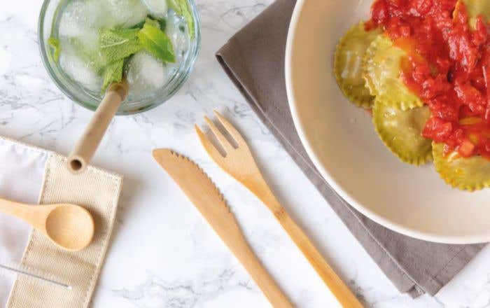 Ensemble de couverts Travel Bambou