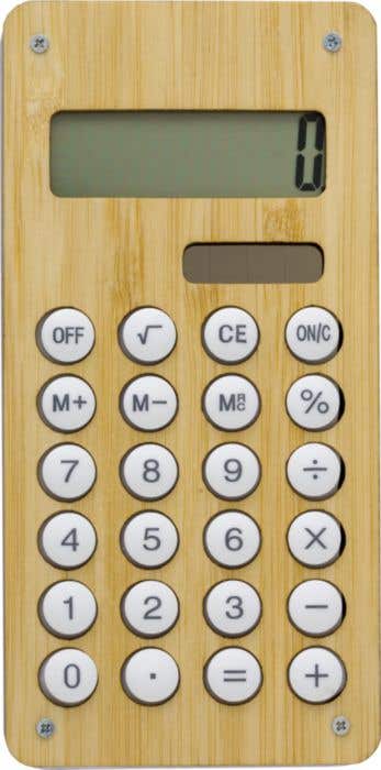 Calculatrice Ecochiffre | Bambou | 8 chiffres | Solaire