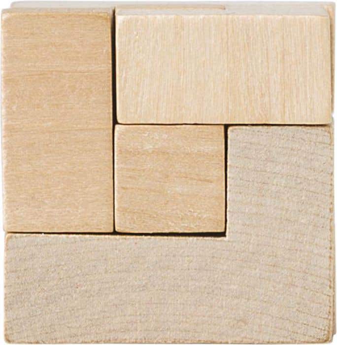 Casse-tête en bois Woodcube | Forme de cube | En pochette de coton