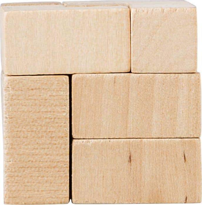 Casse-tête en bois Woodcube | Forme de cube | En pochette de coton