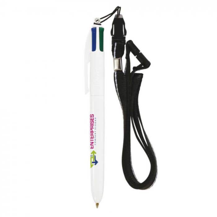 Stylo BIC 4-Colour + lanyard