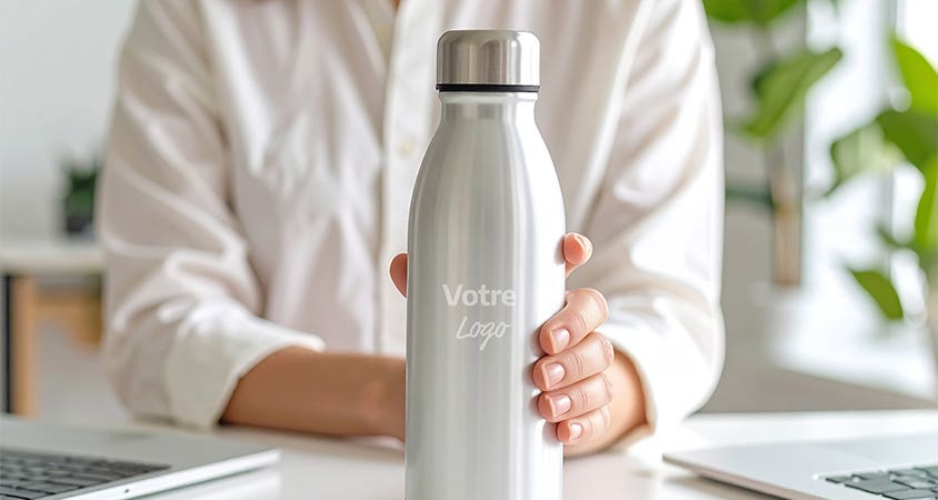 bottle, desk, person